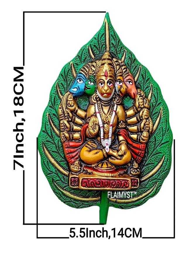 FLAIMYST Panchmukhi Hanuman Idol for Door Entrance Statue Wall Hanging Showpiece for Home Decor (18x14 CM) - Image 2